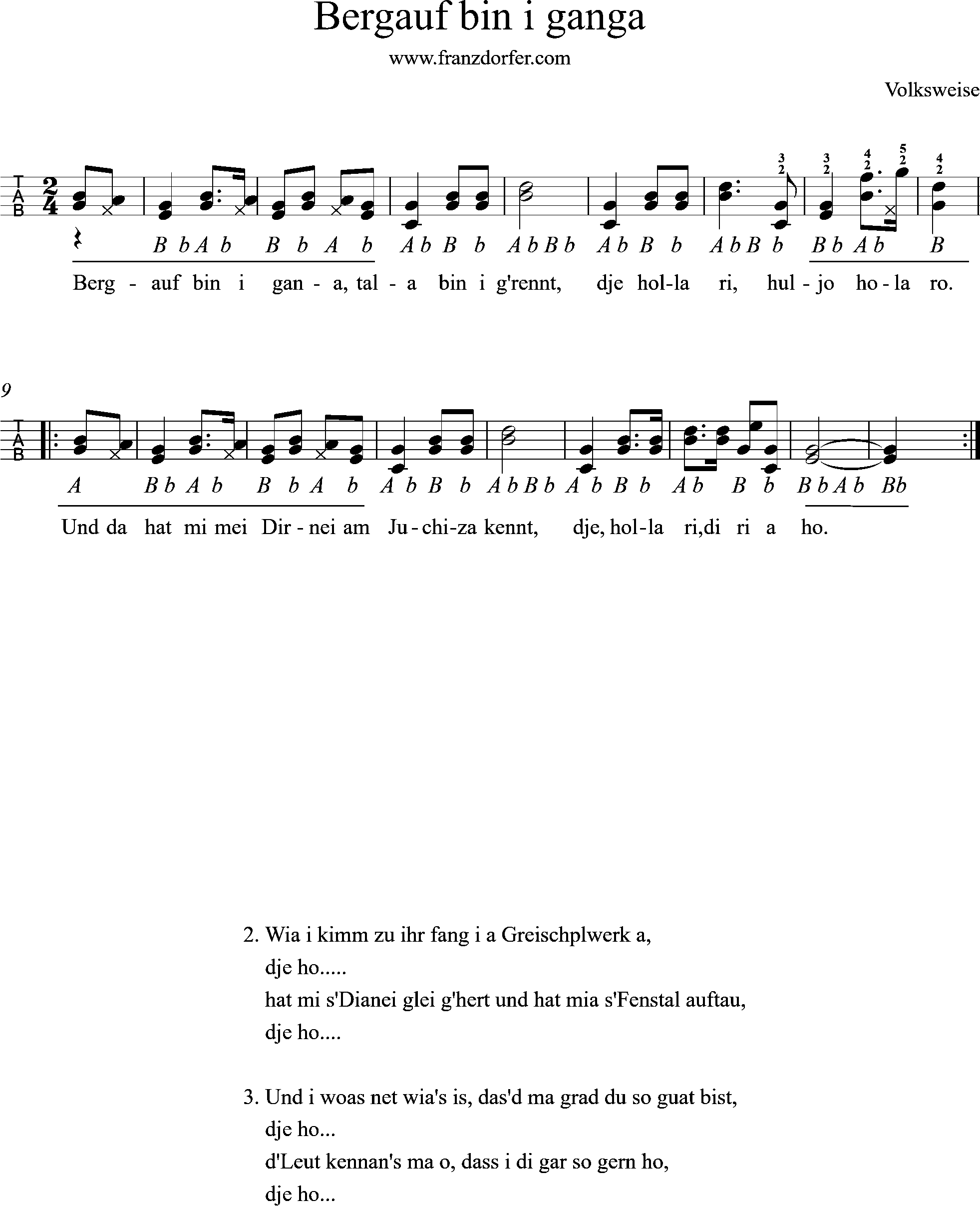 griffschrift, bergauf bin i ganga